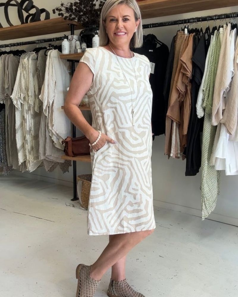 Nelia™ – Sommerkleid mit Rundhalsausschnitt und schönem Print