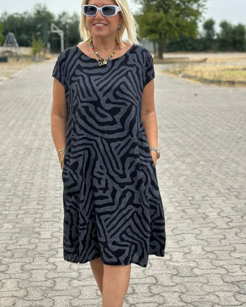 Nelia™ – Sommerkleid mit Rundhalsausschnitt und schönem Print