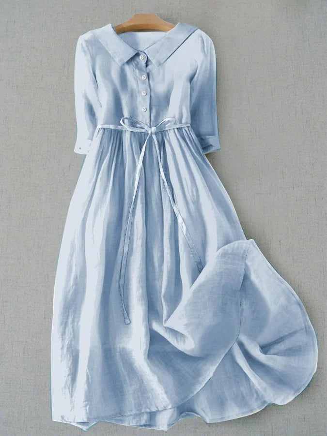 Lux - Elegantes Kurzarmkleid mit Taillenbändern