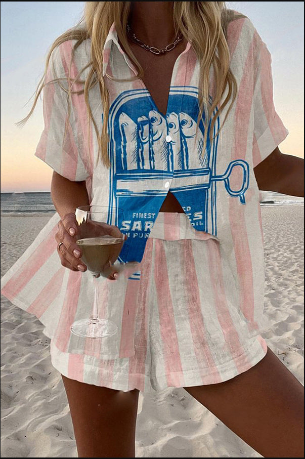 Leinenset | Sardinendruck