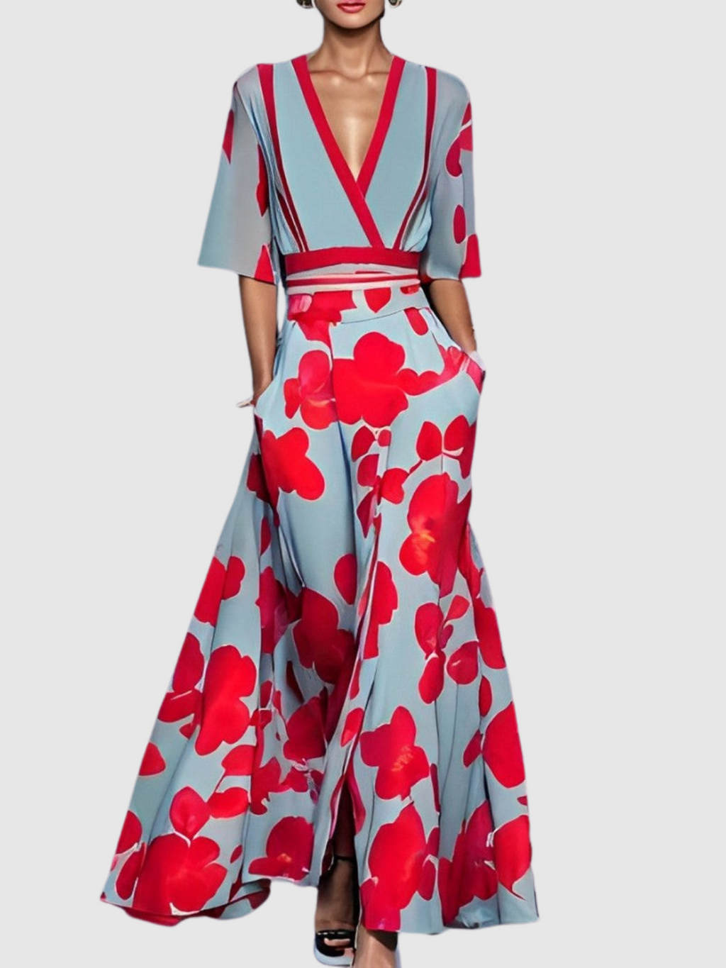 Kleid | Eleganter floraler Premiumstoff 