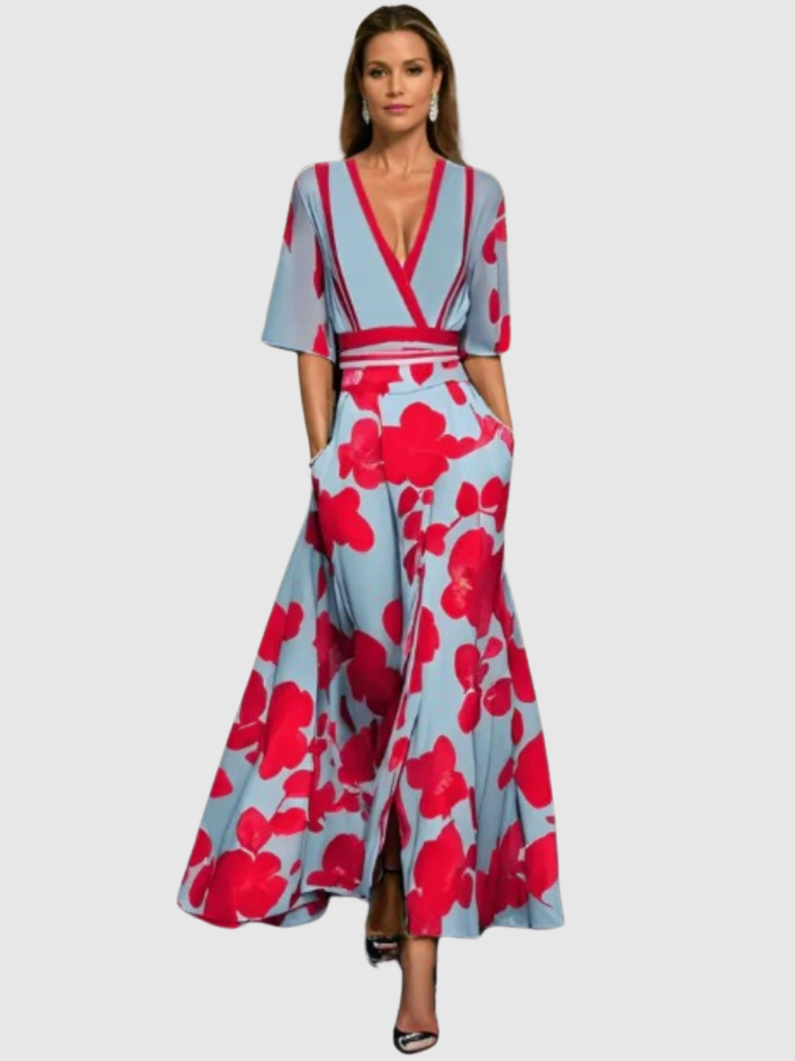 Kleid | Eleganter floraler Premiumstoff 