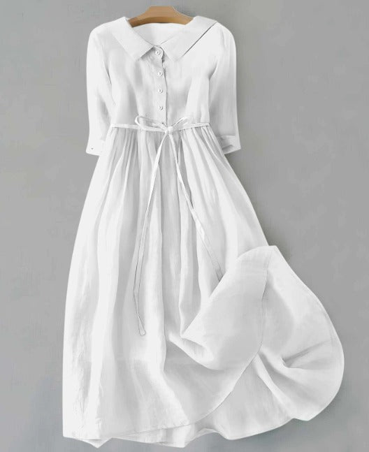 Lux - Elegantes Kurzarmkleid mit Taillenbändern