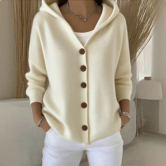 Felicia | Trendy Strickjacke mit Kapuze 