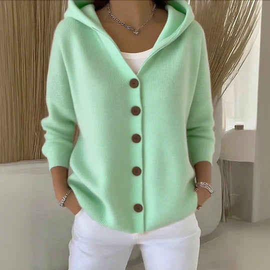 Felicia | Trendy Strickjacke mit Kapuze 